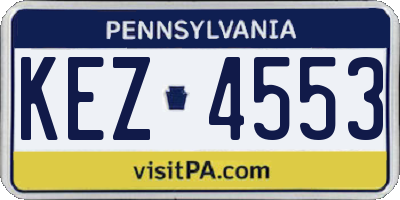 PA license plate KEZ4553