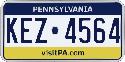 PA license plate KEZ4564