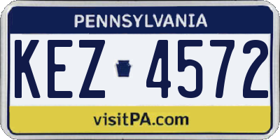 PA license plate KEZ4572