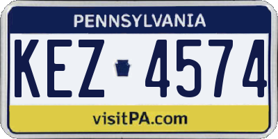 PA license plate KEZ4574
