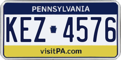 PA license plate KEZ4576