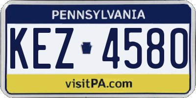 PA license plate KEZ4580