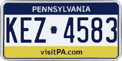 PA license plate KEZ4583
