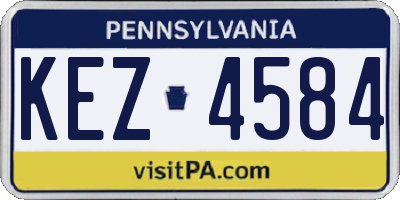 PA license plate KEZ4584