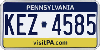 PA license plate KEZ4585