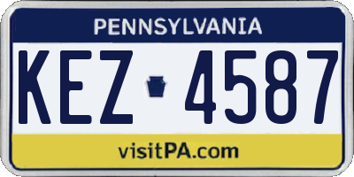 PA license plate KEZ4587