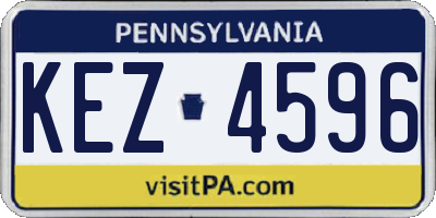 PA license plate KEZ4596
