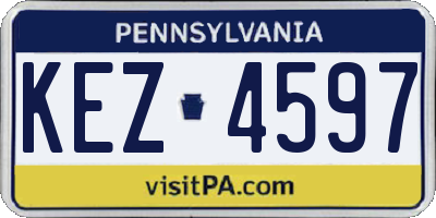 PA license plate KEZ4597
