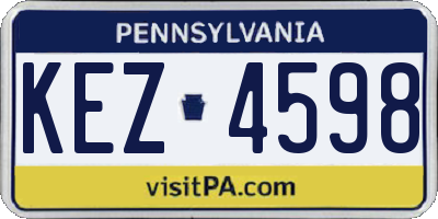 PA license plate KEZ4598