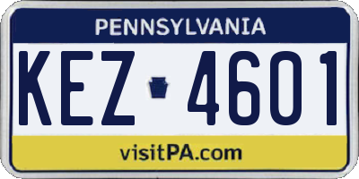 PA license plate KEZ4601