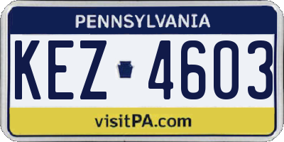 PA license plate KEZ4603