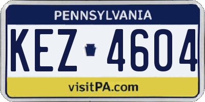 PA license plate KEZ4604