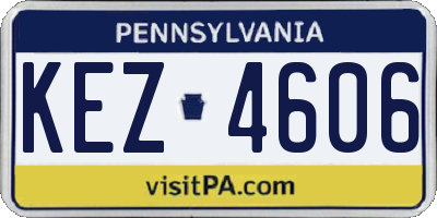 PA license plate KEZ4606
