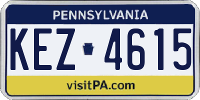 PA license plate KEZ4615