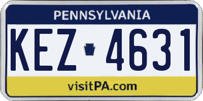 PA license plate KEZ4631