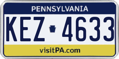 PA license plate KEZ4633