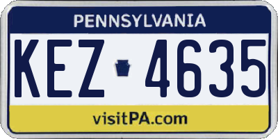 PA license plate KEZ4635