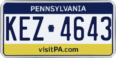 PA license plate KEZ4643