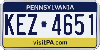 PA license plate KEZ4651
