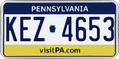PA license plate KEZ4653