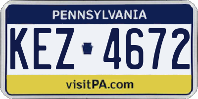 PA license plate KEZ4672