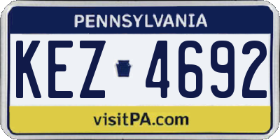 PA license plate KEZ4692