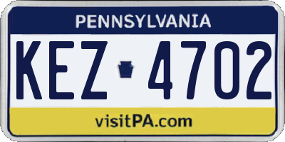 PA license plate KEZ4702