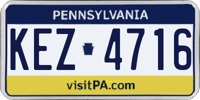 PA license plate KEZ4716