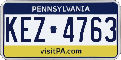 PA license plate KEZ4763