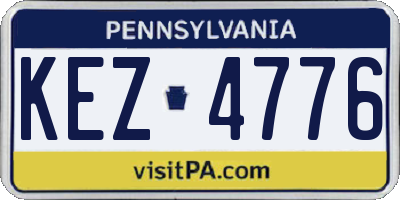 PA license plate KEZ4776