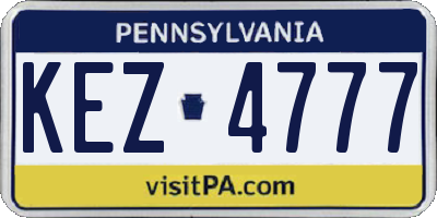 PA license plate KEZ4777