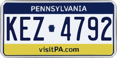 PA license plate KEZ4792
