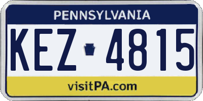 PA license plate KEZ4815