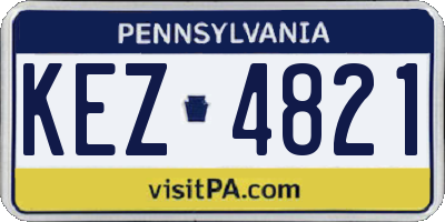PA license plate KEZ4821