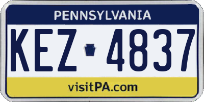 PA license plate KEZ4837