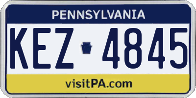 PA license plate KEZ4845