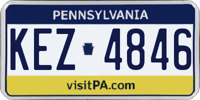 PA license plate KEZ4846