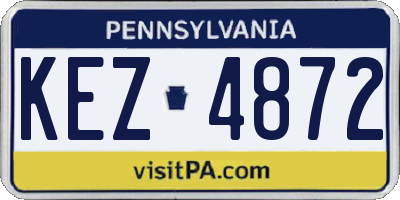 PA license plate KEZ4872