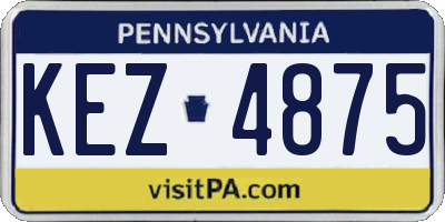 PA license plate KEZ4875