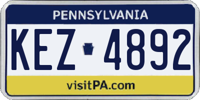 PA license plate KEZ4892