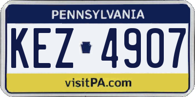 PA license plate KEZ4907