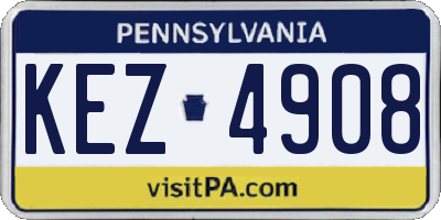 PA license plate KEZ4908