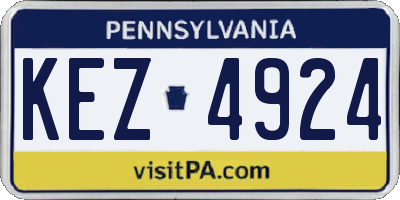 PA license plate KEZ4924