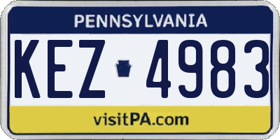 PA license plate KEZ4983