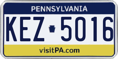 PA license plate KEZ5016