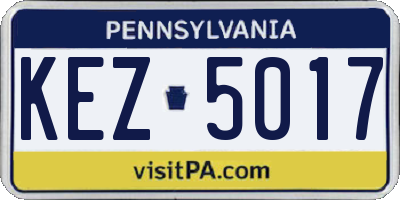 PA license plate KEZ5017