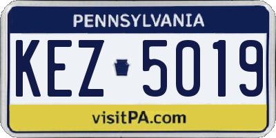 PA license plate KEZ5019