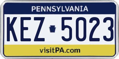 PA license plate KEZ5023