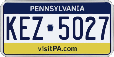 PA license plate KEZ5027