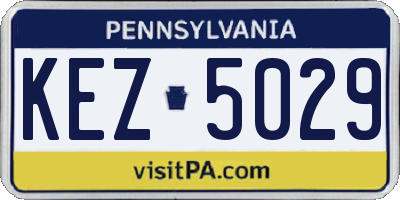 PA license plate KEZ5029